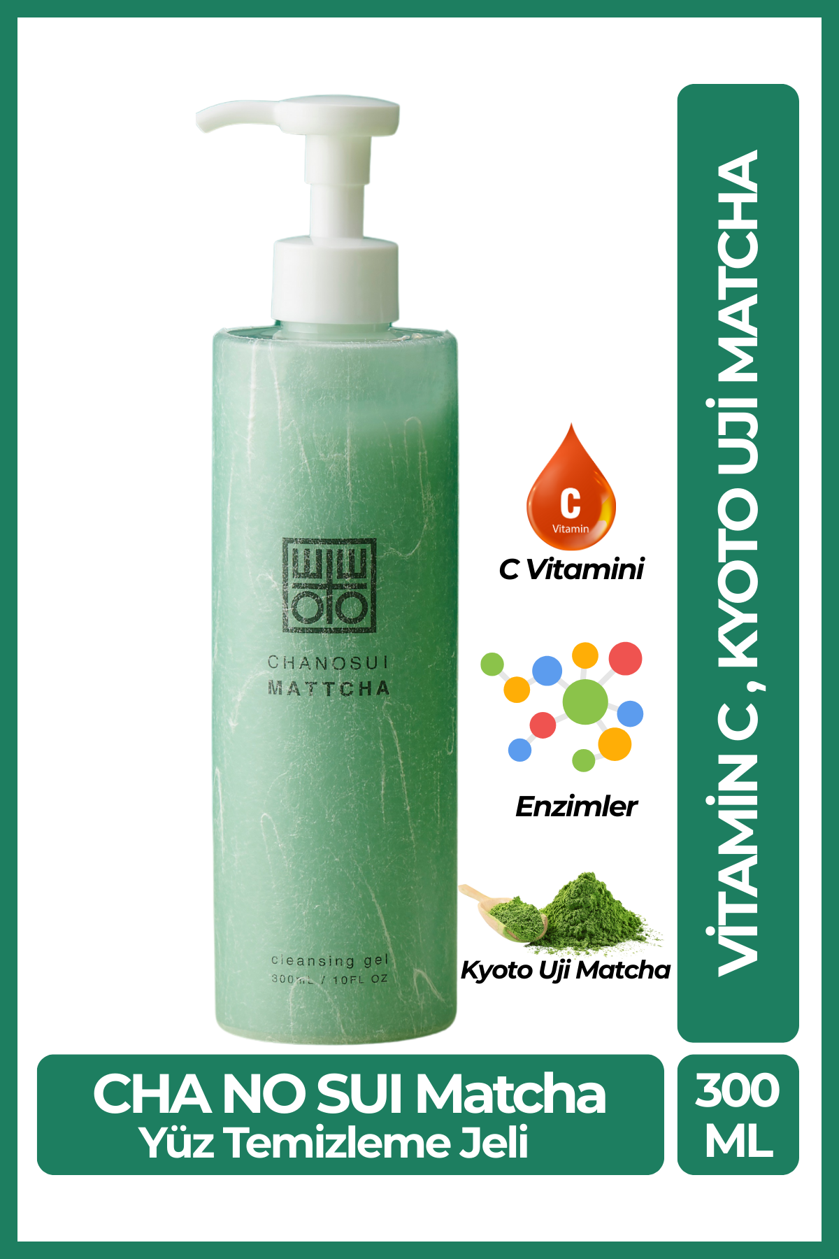 Cosmetex Roland Cha No Sui Matcha Yüz Temizleme Jeli