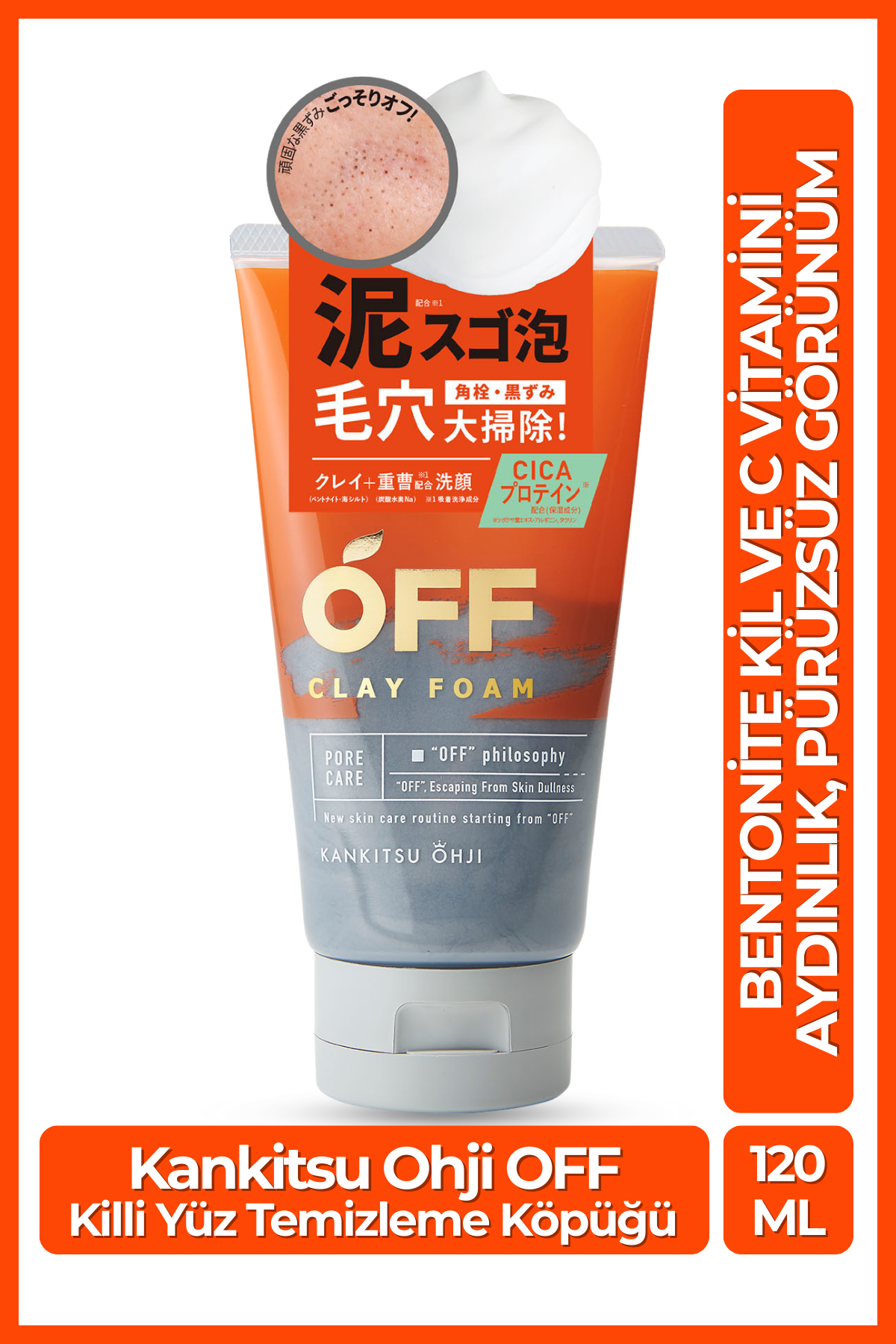 Cosmetex Roland Kankitsu Ohji Off Arındırıcı Kil Özlü Yüz Temizleme Köpüğü